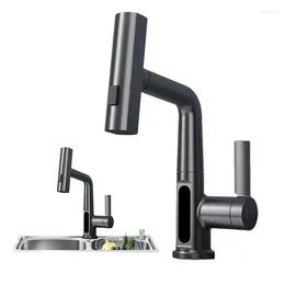 Bathroom Sink Faucets Pull Out Kitchen Faucet Rotatable Waterfall Tap For With Three Water Modes Bathtubs Public