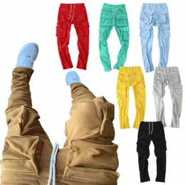 stacked Jogger Cargo Sweatpants Thick fleece Pocket Track Pants Men clothing Top Selling Products 2024 clothes d8Jf#