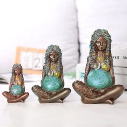 Sculptures Mother Earth 3D Statue L/M/S Resin Decoration Art Crafts Mother Of The Earth Goddess Figurine Home Desktop Ornaments