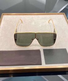 SPECTOR Gold Green Lens Shield Sunglasses FT0708 Oversize Glasses Sun Fashion Pilot Sunglasses 708 with box2334177