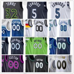 Men's Basketball Jerseys Anthony 5 Edwards Rudy 27 Gobert Karl-Anthony 32 Towns Mike 10 Conley Jaden 3 McDaniels Naz 11 Reid Kyle 1 Anderson Kevin 21 Garnett Printed