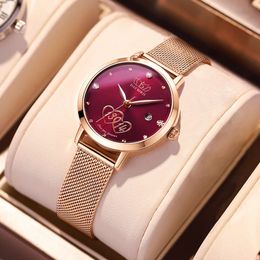 DAYBIRD New 1314 Lifetime Valentine's Day Women's Japanese Movement Calendar Quartz Watch