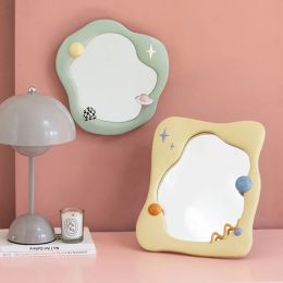 Organiser Desktop Decorative Makeup Mirrors Cosmetic Mirror Standing Vanity Decor Student Dormitory Makeup Room Decor Office Table Decor