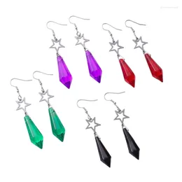 Dangle Earrings Modern Star Accessory Crystal Hexagonal Column Ear Hooks Elegant Drop Perfect For Fashion Enthusiasts