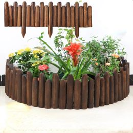 Gates Anti Corrosion Wooden Garden Fence Outdoor Courtyard Flower Bed Inserted Small Fence Outdoor Decorative Wooden Garden Trellis