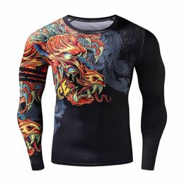 summer Male Rgard Gym Fitn Sport Polyester T Shirt Lg Sleeves Tight T Shirts For Men Quick Dry Compri Tops E6v3#