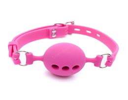 38mm43mm48mm Full Silicone Open Mouth Ball Gag in Adult Game Bondage Restraints Sex Products BDSM Erotic Toy Couple Sex Toys Y185608087