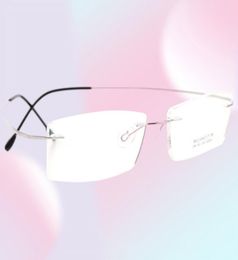Pure titanium optical frame Silhouette type hypoallergenic hingeless glasses frame men women brand Ultralight eyeglasses with ori4937163
