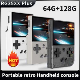 Portable Game Players RG35XX Update Portable Retro Handheld Game Console 3.5-inch I HD Screen Childrens Gift Dual System Garlic Pocket Video Q240326