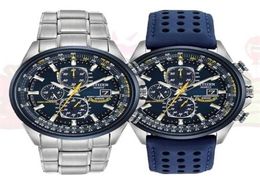 Luxury Wateproof Quartz Watches Business Casual Steel Band Watch Men039s Blue Angels World Chronograph WristWatch 2201117700084