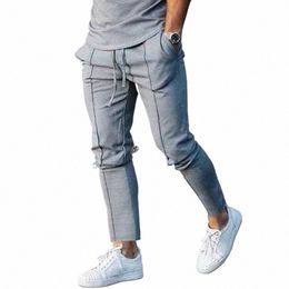 Pantaloni casual da uomo Solid Fit Car Fold Elgant Pantaloni da lavoro dritti da uomo Pantaloni dritti D9yG #