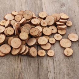 Crafts 100pcs 1030mm Wood Log Slices Discs Round DIY Crafts Wood Piece Photo Prop Handmade Decor For Wedding Festival Party A3