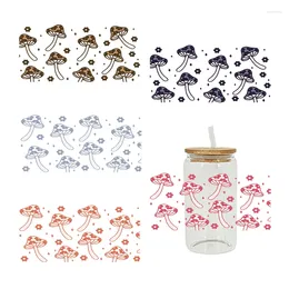 Window Stickers UV DTF Transfer Sticker Flowers For The 16oz Libbey Glasses Wraps Bottles Cup Can DIY Waterproof Custom Decals D13244