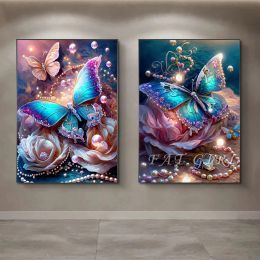 Stitch 5D DIY Diamond Painting New 2023 Fantasy Pearl Butterfly Cross Stitch Kits Home Shell Embroidery Mosaic Picture Rhinestone B02