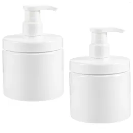 Liquid Soap Dispenser 2 Pcs Wide Mouth Shower Gel Bottle Hand Lotion Sub-Bottle 500ml White 2pc