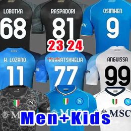 23 24 Maglia Napoli Soccer Jerseys Kid Kit Naples Away Champions League Football Shirt Fouth Home Third Player Version Halloween Special Edition OSIMHEN LOBOTKA