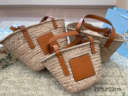 Loewew Bag Straw Designer Basket Straw Bag Lowewes Loe Fashion Tote Bag Basket Straw Bag Designer Hand Woven Cross Body Open Beach Handbag Ladies Summer Bag 1466