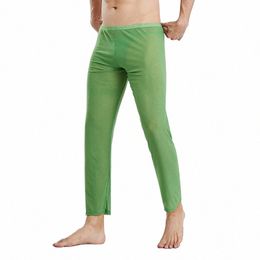 6 Colour Mesh Men Pants Loose Transparent Sexy Casual Trousers Men Breathable See Through Fi Lg Pants S M L XL f6gx#