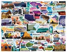 Pack of 50Pcs Whole United States Map Stickers For Luggage Skateboard Notebook Helmet Water Bottle Phone Car decals Kids Gifts7747790