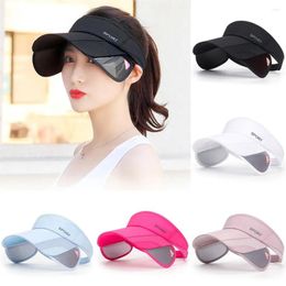 Cycling Caps Summer Sport Hat Beach/Tennis Empty Top Golf Cap Adjustable Sun Visor Retractable Brim