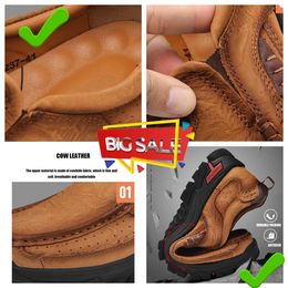 New selling leather shoes men genuine loafers casual leather shoes hiking GAI MALE high Quality comfortable middle-aged bigfoot waterproof Business eur38-51