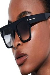 Sunglasses Retro Shades Big Square Men Flat Top Black Gradient Luxury T Sun Glasses Male Fashion Driving Eyewear Oculos De SolSung2116034