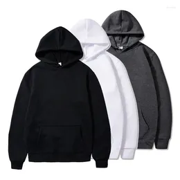 Men's Hoodies Spring Fall Fleece Lined For Men Women Long Sleeve Hooded Sweatshirts With Pocket Casual Oversized Loose Pullover Tops