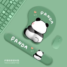 Pads Cute fart panda mouse pad wrist guard wrist guard silicone mat soft pad keyboard hand rest office notebook