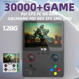 Portable Game Players 128G 30000+Gaming New X6 Retro Portable Console 3.5-inch Screen 2000mAh Battery 640x480 for SFC GBC Handle Connexion Mini Arcade Q240326