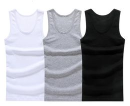 3pcs/lot Cotton Mens Underwear Sleeveless Tank Top Solid Muscle Vest Undershirts O-neck Gymclothing T-shirt mens vest Male 4XL240325