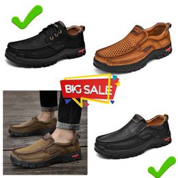 New selling leather shoes men genuine leather oversized loafers casual leather shoes hiking shoes GAI MALE 2024
