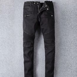 5A Straight Luxurys Designers Casual Distressed Fashion France Elasticit Jeans Men's Biker Hole Denim 010 Stretch Jean Men Skinny Wwim