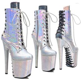 Dance Shoes 20CM/8inches PU Upper Modern Sexy Nightclub Pole High Heel Platform Round Toe Women's Ankle Boots 353