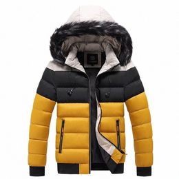 men High Quality Winter Thick Warm Parker Jacket Men Fur Collar Thermal Parkas Classic Coats Casual Windbreaker Cott Coat Men s9HK#