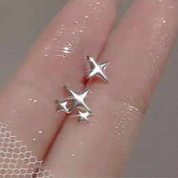 Stud Earrings 2024 Korean Simple Asymmetric Stars Tassel For Women Charm Delicate Jewelry Fashion Party Wedding Accessories Gift