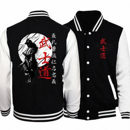 japan Samurai Spirit Baseball Uniform For Men Japanese Style Back Print Loose Oversized Jacket Warm Bushido Male Gifts Clothing t0fW#