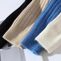 Men's Sweaters Men White O-Collar Clothes Winter Vintage Coats Solid Colour Striped Pullover Mens Turtleneck Autumn Sweater