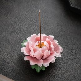 Burners Creativity Lotus Small Incense Burner Ceramic White Lotus Incense Burner Home Decoration Incense Stick Holder Aroma Diffuser