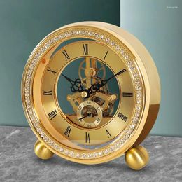 Table Clocks Brass Tabletop Clock Fashion Pendant Decoration Vintage Desk For Home