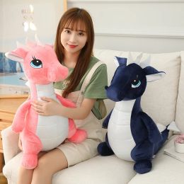 Cushions 40/60/80cm Kawaii Dinosaur Plush Doll Stuffed Dino Toy Kids Huggable Animal Dragon Plush Pillows Cartoon Gift for Kids