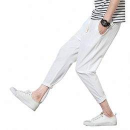 mens Pants New Summer Casual Thin Men's Pants Breathable Loose Straight Sports Pants Solid Streetwear Track x1rS#