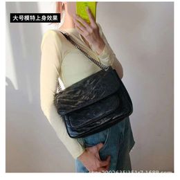 women handbag tote Designer bags Oil Wax Cowhide Postman Bag Double Chain Women's Bag Style Shoulder Crossbody Small Square Bag yslsbag 1YNU BEE1