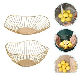 Dinnerware Sets 2Pcs Fruit Baskets Organiser Storage Container Iron Vegetable Basket Drop Delivery Home Garden Kitchen Dining Bar Otksr