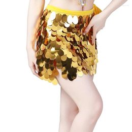 Skirts F42F Women's Belly Dance Skirt Sequins Hip Scarf Glitter Short Mini