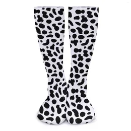 Women Socks Dalmatian Print Black And White Spots Funny Stockings Couple High Quality Outdoor Winter Design Anti Skid