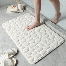 Mats Cobblestone Embossed Bathroom Bath Mat Nonslip Carpets In Wash Basin Bathtub Side Floor Rug Shower Room Doormat Memory Foam Pad