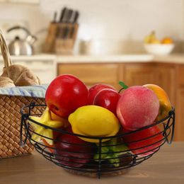 Dinnerware Sets Bailing Wire Iron Fruit Basket Holder For Kitchen Countertop Table Metal Bowl Baskets Desktop