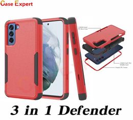 Heavy Duty 3 in 1 Commuter Cases for iPhone 13 12 11 XR XS MAX Samsung S22 S21 S21FE Ultra Shockproof Case6049785