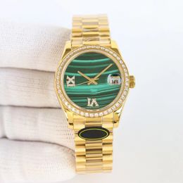 Natural malachite high quality men's and women's diamond Swiss mechanical watches, sapphire crystal double waterproof system, perfect details gorgeous colourful