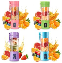 380Ml Juicer Personal With Travel Cup USB Portable Electric Blender Rechargeable Juicer Bottle Fruit Vegetable Kitchen Tools FMT2142 LL